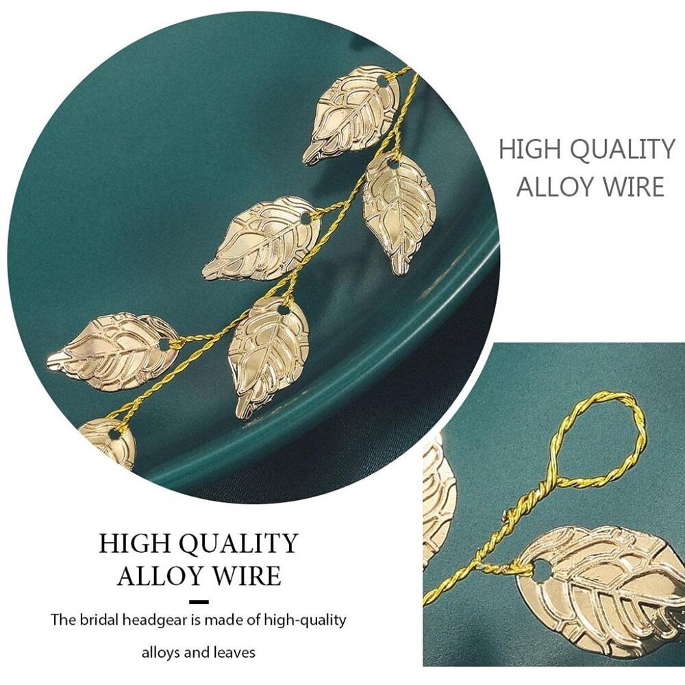 Wedding Headband Gold Leaf Bridal Headpieces for Bridesmaid and Flowergirls 15.7 - Picture 5 of 8